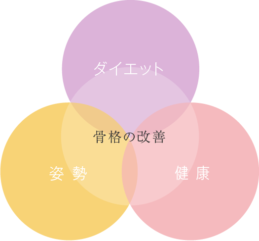 骨格の改善 → ダイエット・姿勢・健康